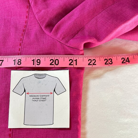 💕Windmoor :Bold & Beautiful Vintage-vibe Fuchsia 100% Linen Jacket size 12 - Picture 13 of 15